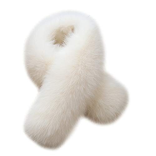 Womens Genuine Fox Hair Scarf Fluffy Collar Winter Warm Wrap Neck Warmer Wedding Party