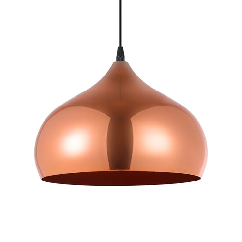 EGLO Lampa wisząca Hapton, industrialna, vintage, z metalu, w kolorze miedzi, lampa stołowa, lampa do salonu, wisząca z oprawką E27, Ø 29 cm