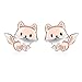 Sterling Silver Animal Stud Earrings: Hypoallergenic Cow Bee Axolotl Fox Penguin Cat Koala Bunny Elephant Panda Giraffe Earrings Cute Jewelry Gifts for Women (Fox b)