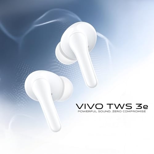 Image of vivo TWS 3e True Wireless Earbuds | Bluetooth 5.3, AI Noise Cancellation, 42H Battery, 88ms Low Latency, Dual Device Pairing, IP54 Splash Resistant - (Bright White)