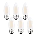 Sunaiony E26 LED Candelabra Light Bulbs 60W Equivalent, Dimmable 6W 3000K Soft White B11 Chandelier Frosted Glass Decorative Candle Light Bulbs, 6 Pack