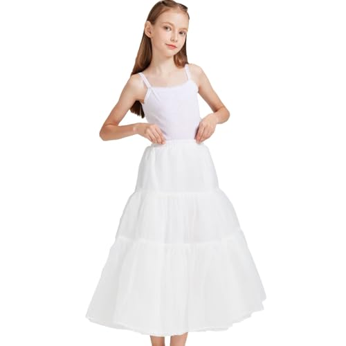 Alverno Long Hoopless Crinoline Underskirt Slips Petticoat Skirt for Girls Under Flower Dress JP01