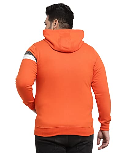 Image of Kalt Men Full Sleeves Zipper Fleece Striped Hoodie