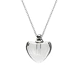 Ailiessy Blood Vial Necklace Stainless Steel Glass Heart Vial Perfume Bottle Cremation Urn Pendant Necklace for Women Keepsake Memorial Jewelry 08