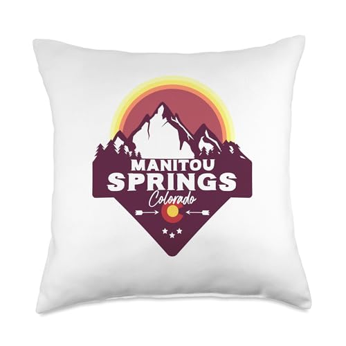 Manitou Springs Colorado CO Rocky Mountains Hiking Skiing Throw Pillow