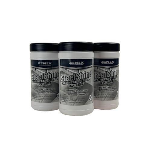 SteelShine Stainless Steel Wipes - Dual-Sided Cleaning Wipes for Metal Surfaces | Remove Smudges, Rust, and Oxidation | Polish and Protect Stainless Steel | 25 Sheets (3 Pack) | Made in USA