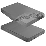 Breling Fitted Sheet (Sheet Only) Compatible with Milliard Trifold Mattress Folding Mattress Fitted Microfiber Bedclothes for Camp Bunk Rvs Bed(Dark Gray,2 Pcs,Queen,4'')