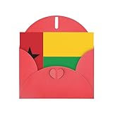 BROLEO Rote Grußkarte, Flagge von Guinea-Bissau-Druck, ideal für Valentinstag, Hochzeitstag & Party-Einladungen