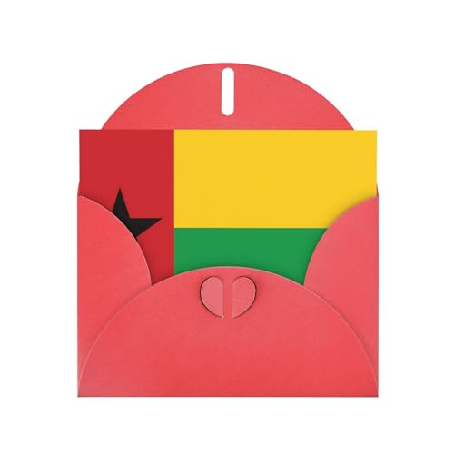 BROLEO Rote Grußkarte, Flagge von Guinea-Bissau-Druck, ideal für Valentinstag, Hochzeitstag & Party-Einladungen