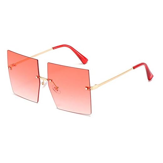 DLSM Gafas de Sol de Mujer Cuadrada de Gran tamaño Vintage sin llanta Océano, Lente, Gafas, Gafas de Sol, Gafas de Sol, Tonos adecuados para Senderismo y Pesca-C3