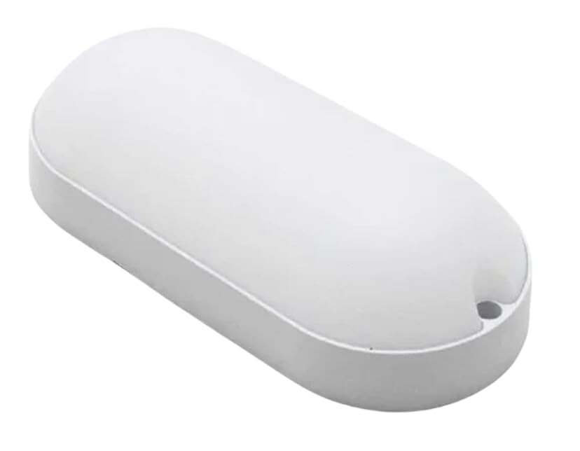 KIONE 10W LED Wall Lamp LED Oval Shape Outdoor Bulkhead Waterproof IP54 Waterproof Porch Light for Outdoor Garden Bathroom Light (White)