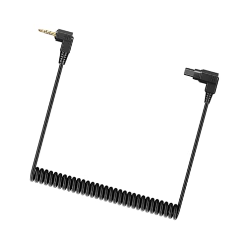 Cable de sincronización portátil de 2,5 mm a C1/C 3/N1/N3/S1/S 2 intermitentes, diseño en espiral para una fácil conexión de cámara, cable de obturador elástico