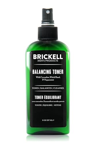 Brickell Men's Balancing Face Toner for Men, Natural and Organic Alcohol-Free Facial Toner with...