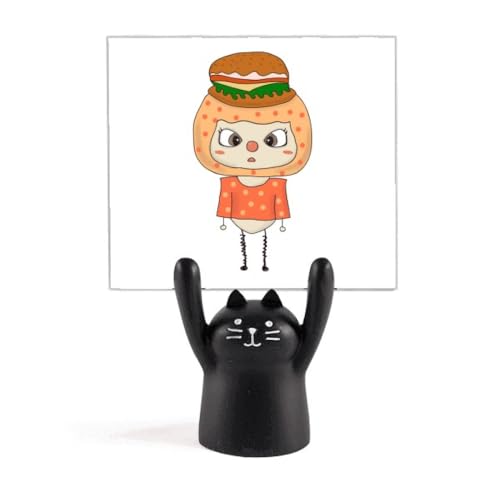 Support hamburger anti-coulure chat noir bloque graisse pain