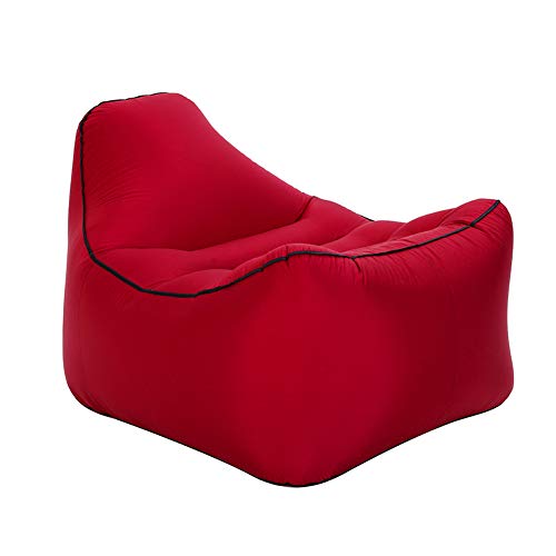 Byjia Inflatable Lounger Air Sofa Chair for Camping Parties Picnic & Festival,Red,120 * 85 * 85cm
