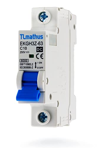 Electrical Miniature Circuit Breakers For Dc Power Distribution And Protective Disconnect With Din Rail Mounting, Air Switch For Solar Pv System And Rv(1P 10A) #TOP3