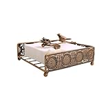Flat Antique Brass Painting Metal Napkin Holder with Vintage and Classic Bird Design For Kitchen and Dinner Table