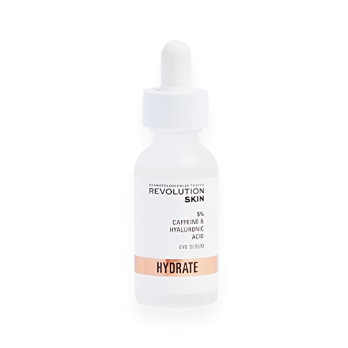 Revolution Beauty London Skincare Suero con un 5% de Cafeína y Ácido Hialurónico para el Contorno de Ojos, Reduce las Ojeras y las Bolsas, Vegano y Libre de Crueldad, 30 ml