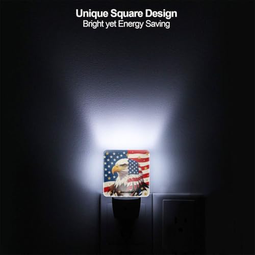 Image of 250 Years 4th of July Eagle Stars Stripes LED Plug-in Nightlights Set of 2 for Bathroom