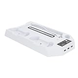 Generic Podstawka Chłodząca Slim Slient Stacja ładująca z Dwoma Kontrolerami dla Konsoli 5 Slim Stacja Chłodząca dla Entuzjastów Gier Rozmiar ABS: 14" X 7,9" X 1,5" (WHITE)
