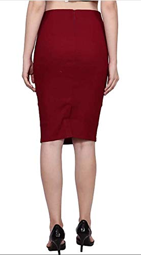 Image of Women Designer Solid Pencil Skirt