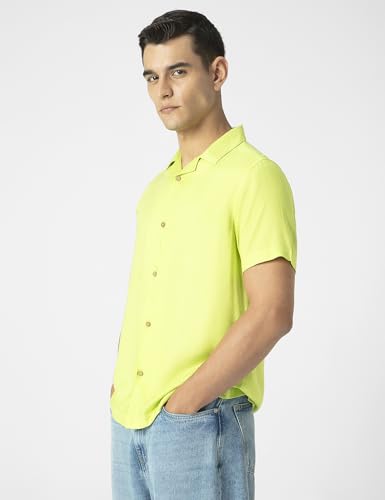 Image of FYLTR Men's Solid Rayon Casual Shirt with Resort Collar & Half Sleeves | Shirts for Men