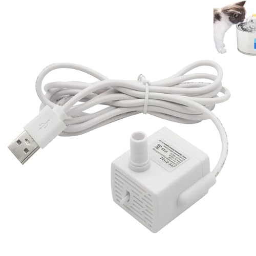 USB Bomba de Fuente Gatos,Bomba De Fuente De Agua para Mascotas,Bomba De Fuente para Gato Perro Gatos,Mascotas Bomba de Agua,Bomba de Agua para Fuente de Gato,3W,Weiß