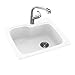 Swanstone KSSB-2522.010 25-Inch by 22-Inch Single Bowl Kitchen Sink, White