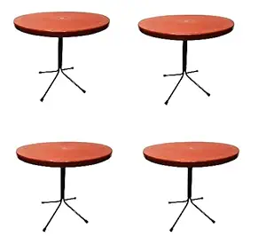 SALON CHAIR Restaurant Table Bar Dining Table Easily Foldable and Light Weight Table for Sitting Lunch Dinner Red (Pack of 4pc)