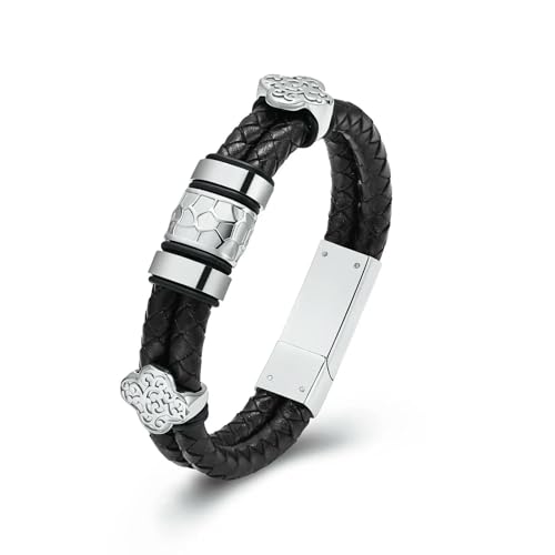 Urne commémorative discrète en bracelet acier inoxydable et cuir
