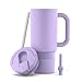 Ello Port 30oz Tumbler with Carry Loop & Integrated Handle | Vacuum Insulated Stainless Steel Reusable Water Bottle Travel Mug | Leak Proof Lid | Flexible Straw | BPA-Free | Dishwasher Safe | Lilac