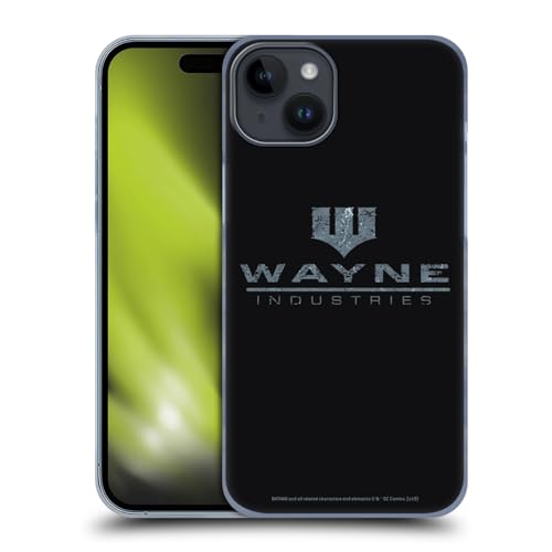 Head Case Designs Officially Licensed Batman DC Comics Wayne Industries Logo Duality Hard Back Case Compatible with Apple iPhone 15 Plus