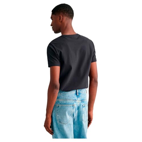GANT Slim Pique SS T-Shirt, Black, S Homme