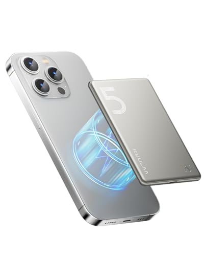 Kuulaa 5000mAh Magnetic Power Bank for iPhone, Titanium