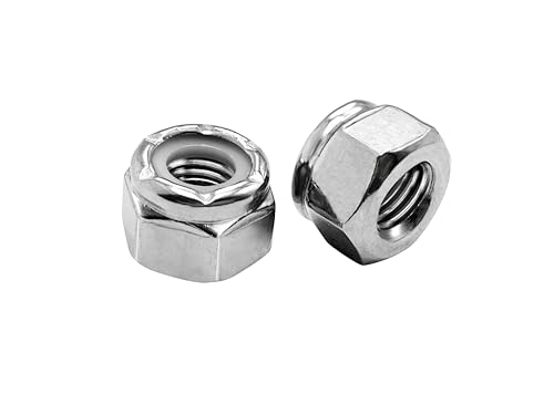 Carlwin LN50 50Pcs 1/4-20 Nylon Insert Hex Lock Nuts, 304 Stainless Steel Locknuts cover