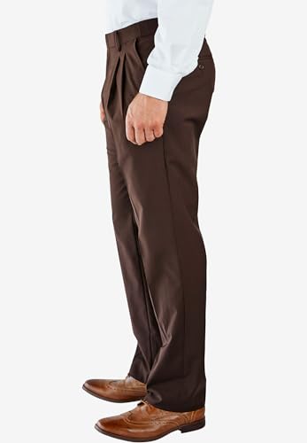 KingSize Men's Big & Tall No Hassle Classic Fit Expandable Waist Double-Pleat Dress Pants3