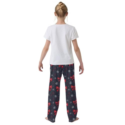 Pajama Bottoms, Snowflakes Bows Pajamas Pant Sleep Long Pants Lounge Wear Sleepwear Soft Pjs3