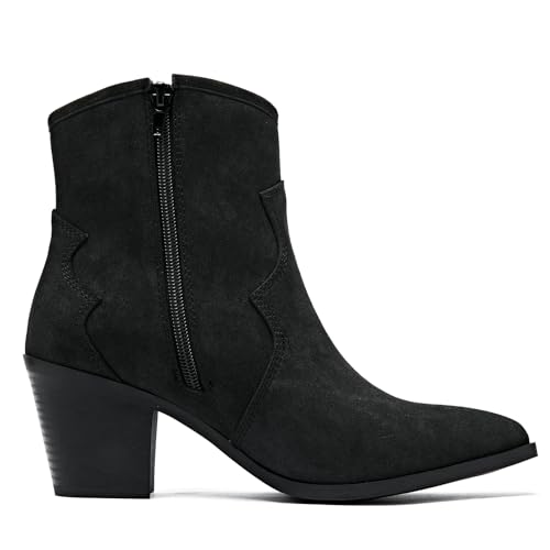 Women's Cowboy Ankle Boots Western Cowgirl Chunky Heeled Booties Classic Casual Comfortable Low Mid Heel Short Boots for Women.2