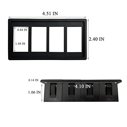 Image of 4 Way Car Boat Marine Black Plastic Housing Holder Assembly for ARB Carling Contura Rocker Switch Installation on Dash Board