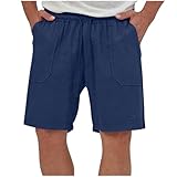 Herren Shorts Kurze Hose Feinstrick Textur Stretch Bermuda MäNner Regular Neue Einfarbige Shorts Aus Baumwolle Und Leinen Lockere Atmungsaktive Outdoorshorts Mit Kordelzug In Der Taille Und Taschen