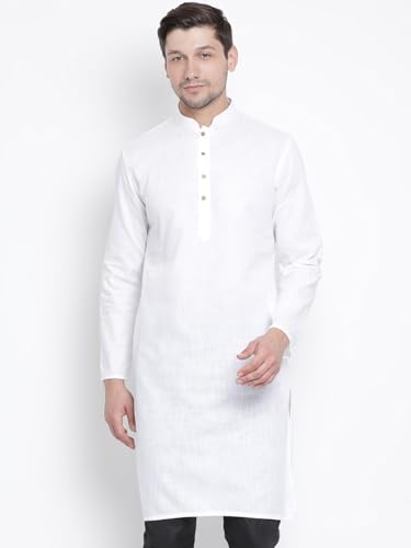 Lymio Men Kurta || Kurta For Men || Men's Cotton Blend Kurta || Long Slevee Kurta (Men-Kurta) (2Xl, White)