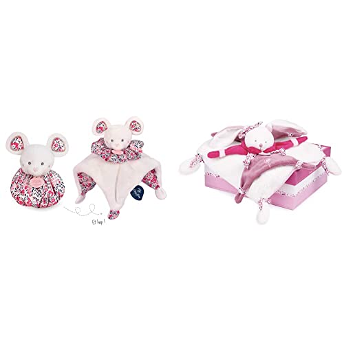 Doudou et Compagnie doudou lapin rose plat DC2703 : la peluche haut de gamme d'une douceur absolue