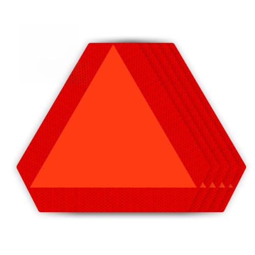 Image of IGNIXIA (Pack of 10) Slow Moving Vehicle Sign, PVC Vinyl Decal Slow Moving Vehicle Triangle Sticker, 14 inchx 16 inch Inches Orange base with Reflective border, UTV, safety Triangle signs (10)