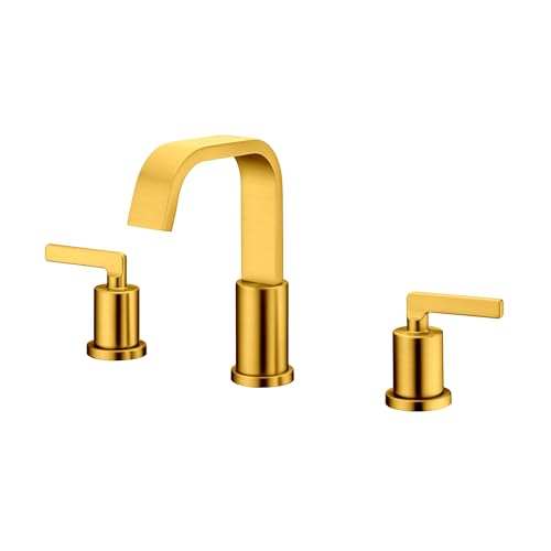 Luxier WSP04-TG Contemporary 8 in. Widespread 2-Handle Bathroom Faucet in Brushed Gold