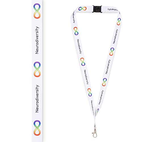 Medical ID Me Neurodiversity Awareness Lanyard Autismus ADHS Epilepsie Unisex Schwarz Weiß Erwachsene Größe (weiß)