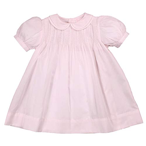 Petit Ami Baby Girls  Dress with Pintucks and Feather Stitching, 3 Months, Pink