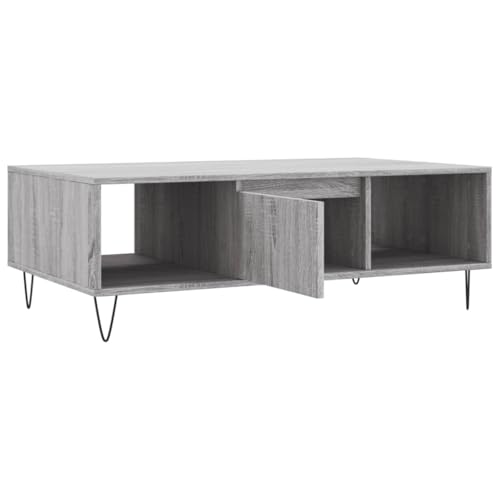 Table de salon rectangulaire avec 3 compartiments de rangement industriels - 7