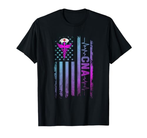 CNA Job Certified Nursing Assistant USA Flag T-Shirt