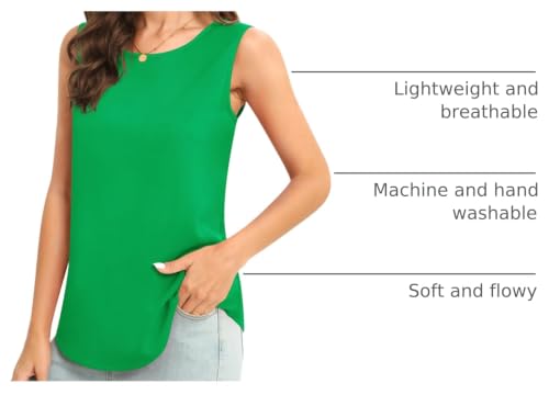Image of Women's Sleeveless Chiffon Tank Top Business Casual Blouse Tunic Top