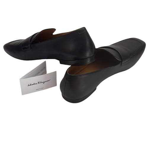 Gedeone Strap Slip-On Loafers Black Calf Leather Men's Casual Business Dress Shoes (Salvatore4